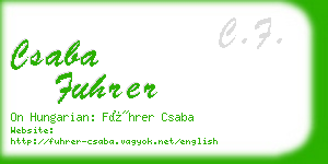 csaba fuhrer business card